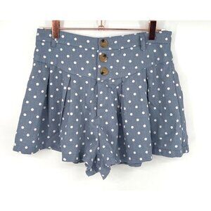 Fantastic Fawn Womens High Waisted Blue Polka Dot Shorts Size Medium